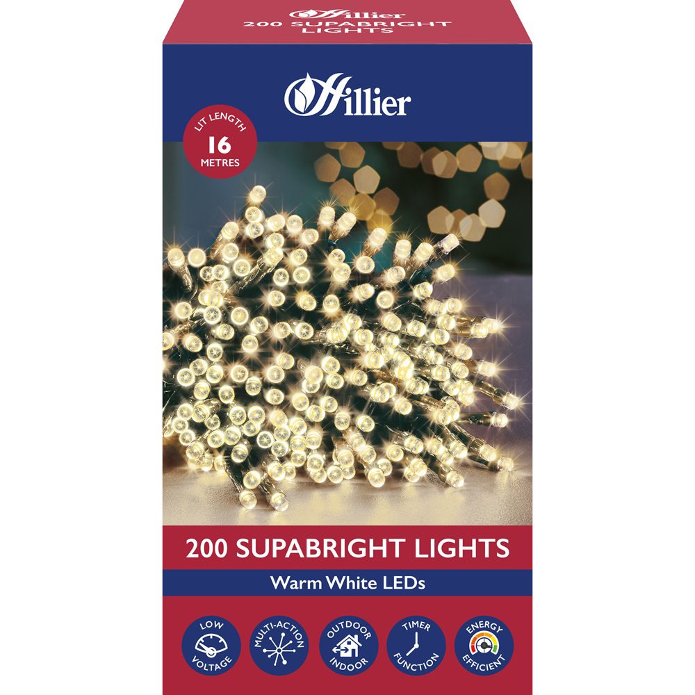 SupaBrights 200 LED Warm White Christmas Lights 16m 5053844154335